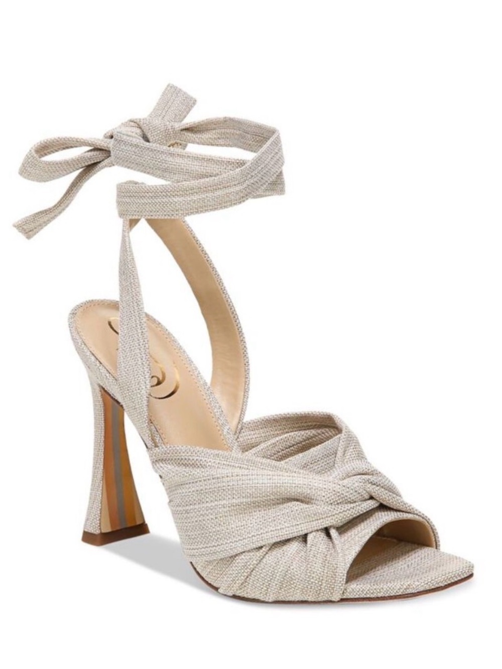 SAM EDELMAN Womens
Twisted Lenora Peep Toe
Flare Heeled Sandal
